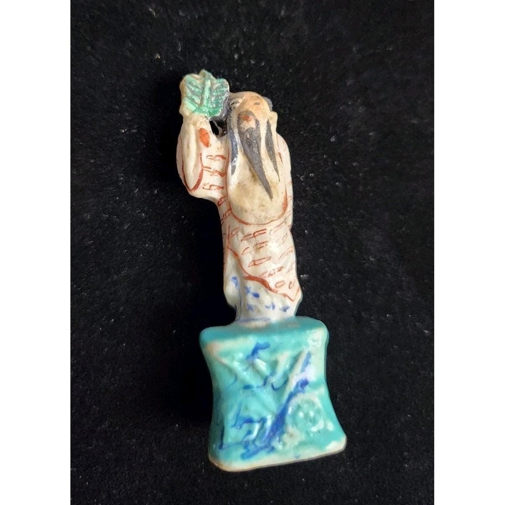 Vintage Asian Chinese Bisque Porcelain Figurine Ancient Man Mud Emperor - Picture 2 of 14